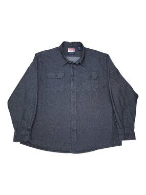 Wrangler Comfort Flex Button-Up Shirt 3XL Dark Gray 99% Cotton 1% Spandex